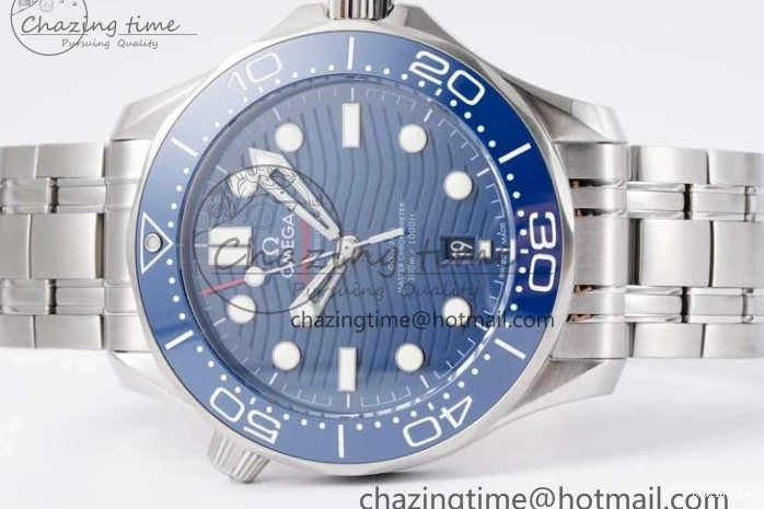 0201 Seamaster Diver 300M SS Blue Ceramic Bezel JVSF 1:1 Best Edition Blue Dial on SS Bracelet A SportInspired 7792